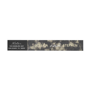 Wedding Envelope Wrap Label Shades of Gold N Black