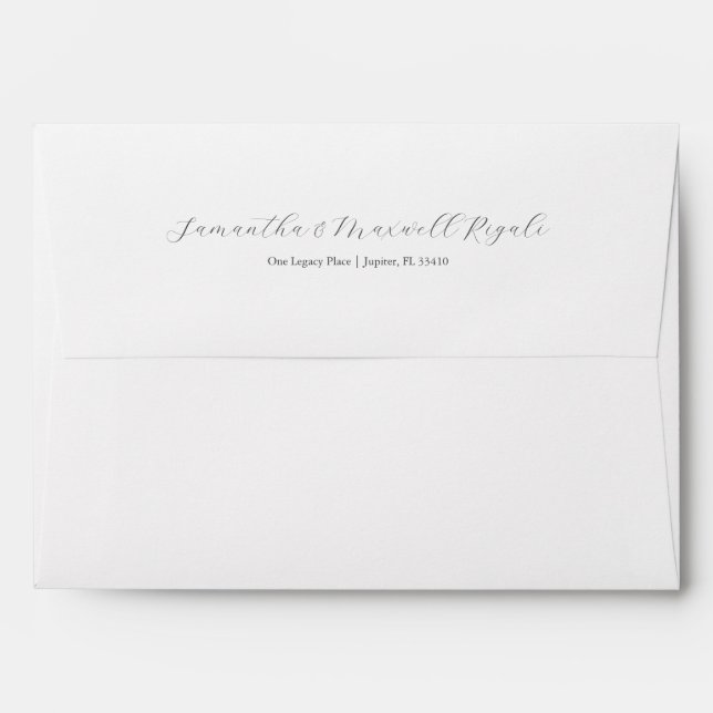 Wedding Envelopes Modern Custom Sage Green (Back (Top Flap))