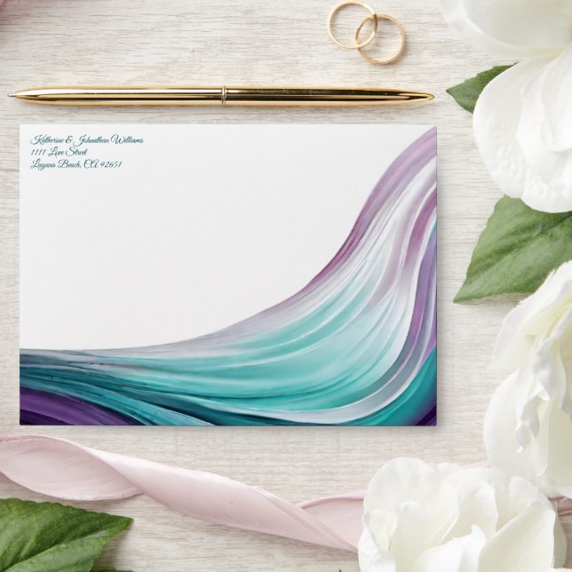 Wedding Envelopes-Modern-Purple and Teal- Envelope (Wedding)