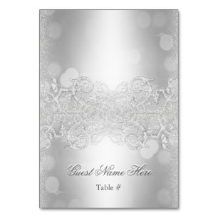 Wedding Escort Card Silver
