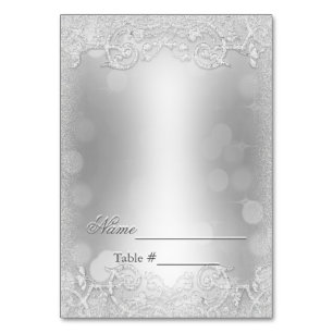 Wedding Escort Card Silver Fill in Later