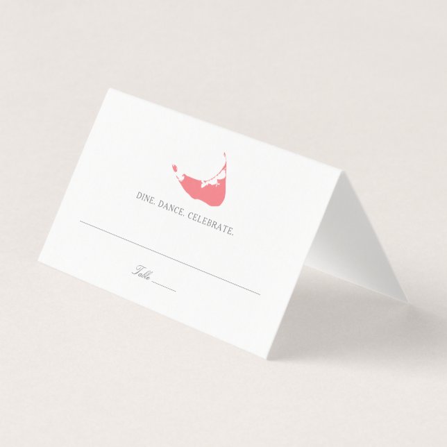 Wedding Escort Place Card Nantucket Island Map (Front)