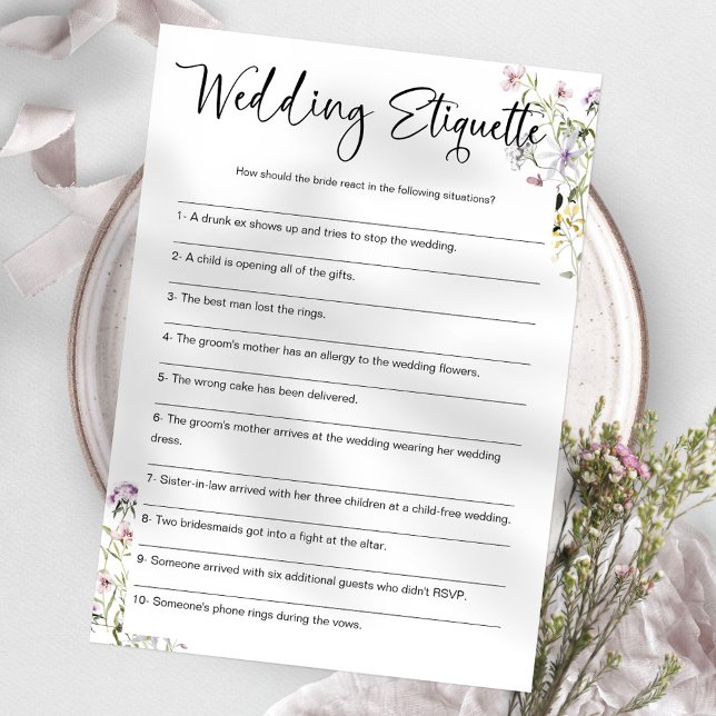 Wedding Etiquette Funny Bridal Shower Game Invitation (Creator Uploaded)