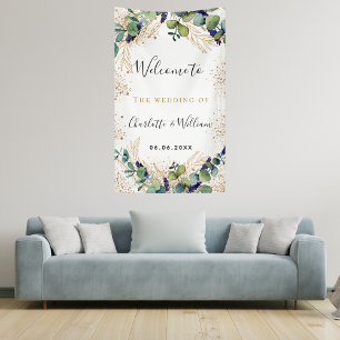 Wedding eucalyptus greenery elegant welcome banner