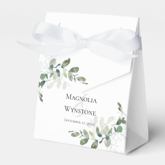 Wedding Eucalyptus Greenery  Favour Box (Front Side)