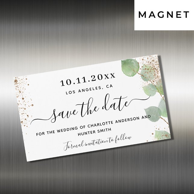 Wedding eucalyptus greenery save the date magnet (Creator Uploaded)