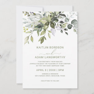 Wedding Eucalyptus Greenery Watercolor Herbal Invitation
