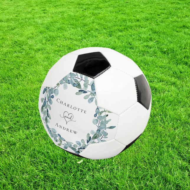 Wedding eucalyptus greenery wreath names soccer ball (Creator Uploaded)