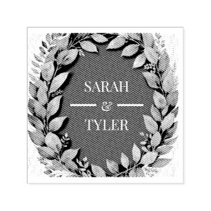 WEDDING EUCALYPTUS WREATH Sticker Self-inking Stamp
