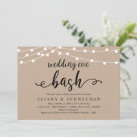 Wedding Eve Bash, Rustic Kraft Rehearsal Dinner