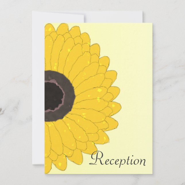 Wedding Evening Reception Yellow Sunflower Invitation (Front)