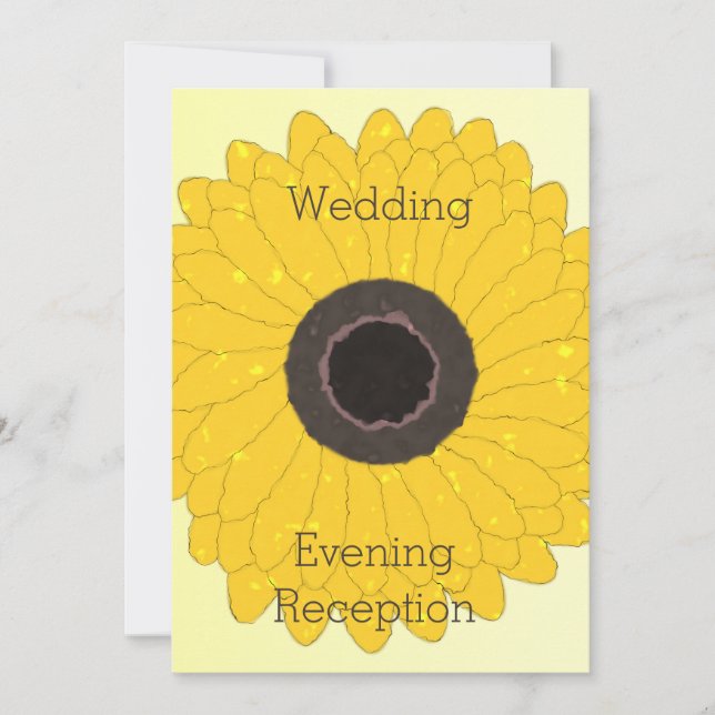 Wedding Evening Reception Yellow Sunflower Invitation (Front)