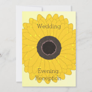 Wedding Evening Reception Yellow Sunflower Invitation