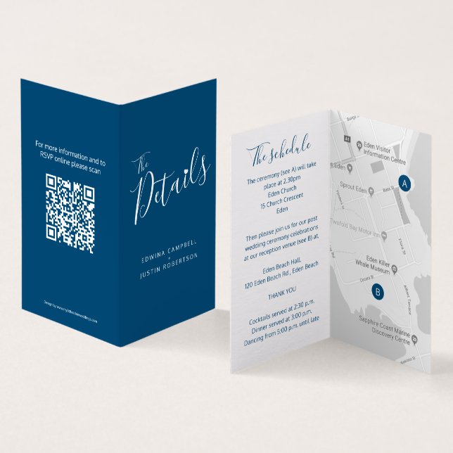 Wedding event guest details schedule map QR code (Inside and Outside)
