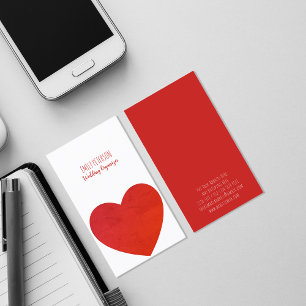 Wedding & Event Organiser Red Heart  Business Card