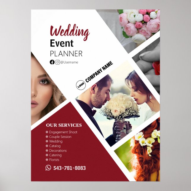 Wedding Event Planner Editable Poster (Front)