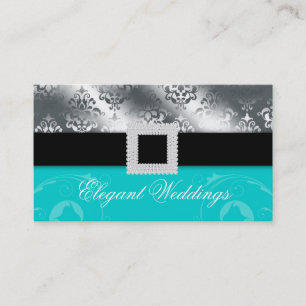Wedding Event Planner Jewel Blue Silver Business Card