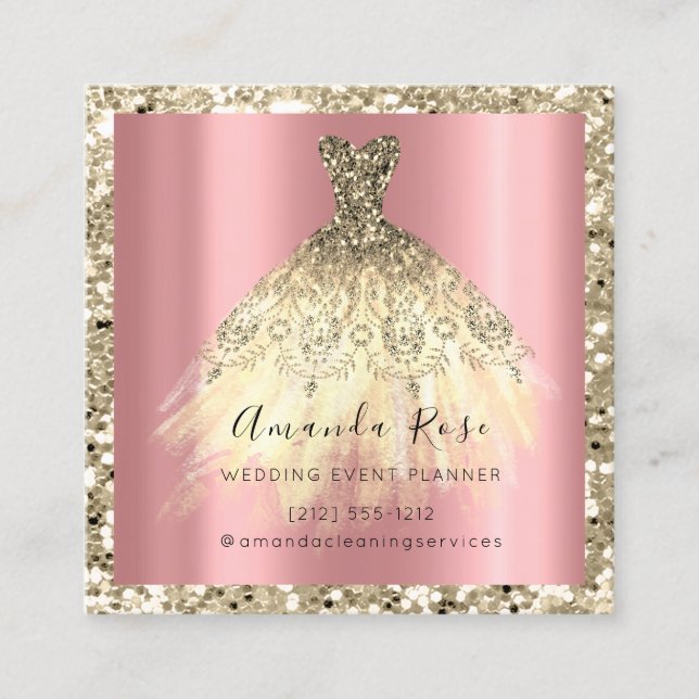 Wedding Event Planner Rose Gold Glitter Spark Appointment Card (Front)