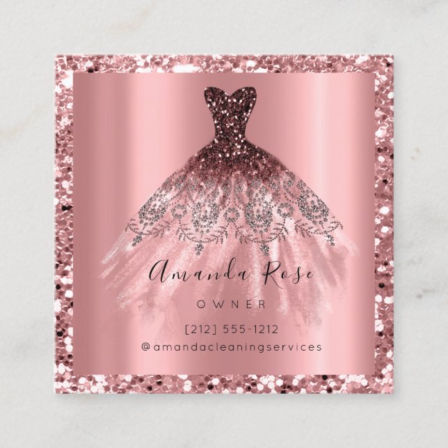 Wedding Event Planner Rose Gold Glitter Spark Appointment Card (Front)