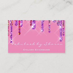 Wedding Event Planner Violet Drips Spark Pink Business Card