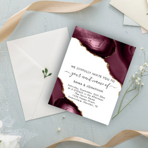 Wedding Event QR Code Burgundy Gold White