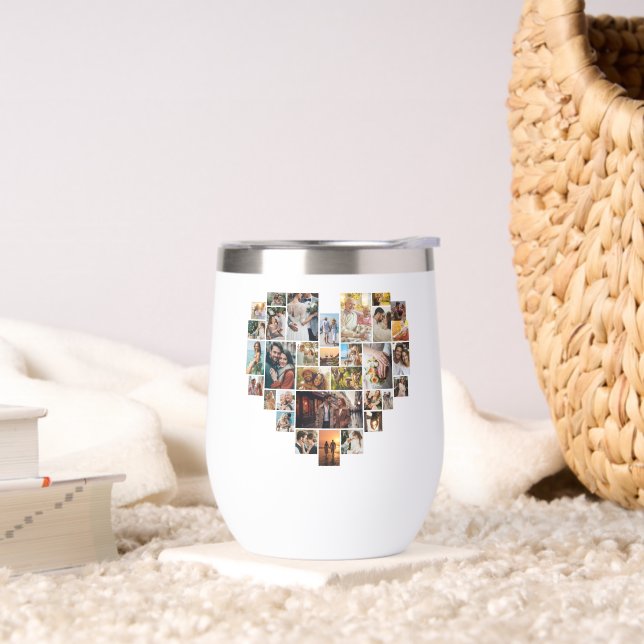 Wedding Family Anniversary Heart Photo Collage (Living Room)