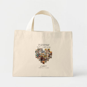 Wedding Family Anniversary Heart Photo Collage Mini Tote Bag