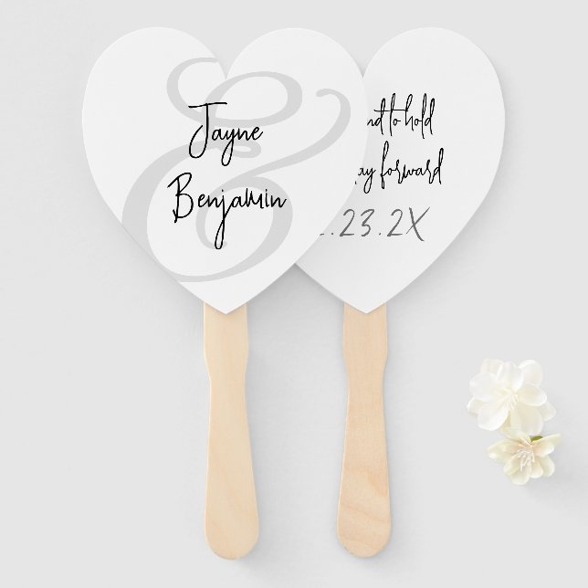 Wedding Fan Have and Hold Saying Neutral (Front and Back)