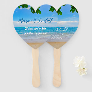 Wedding Fan Tropical Water Saying
