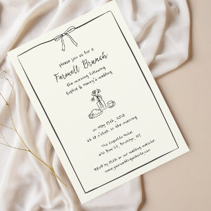 Wedding Farewell Brunch Timeless Hand Drawn Invitation
