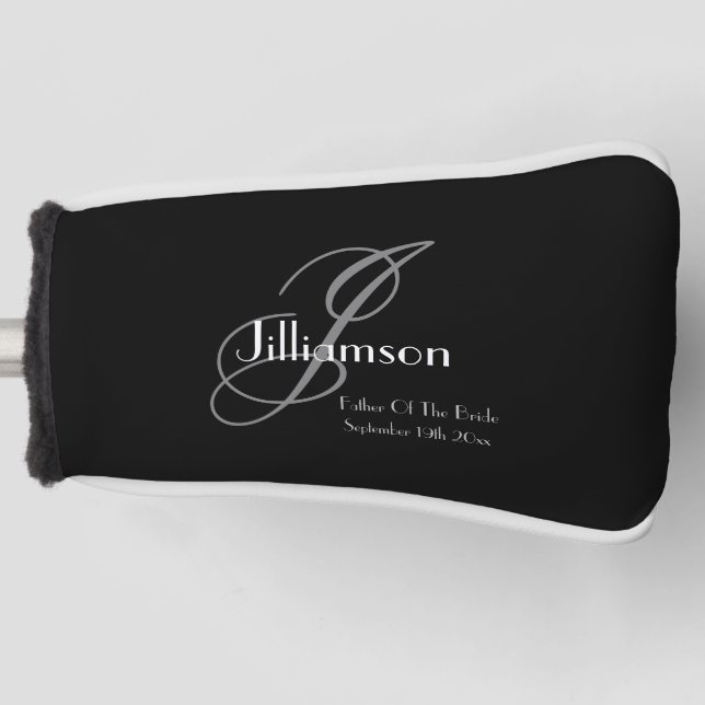 Wedding Father Of The Bride Gift Classic Monogram  Golf Head Cover (Front)