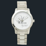 Wedding Father Of The Bride Gift Monogram Classic Watch<br><div class="desc">Wedding Father Of The Bride Gift Monogram Classic Watch. Click personalise this template to customise it with the Monogram initial, the name and the marriage date quickly and easily. Wedding Father Of The Bride Gift Monogram Classic Watch, is part of the Parent Gifts Collection in this store. 30 Day Money...</div>
