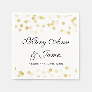 Wedding Faux Gold Foil Glitter Lights Napkin