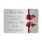 Wedding Faux Silver Sequins Red Bow Thank You