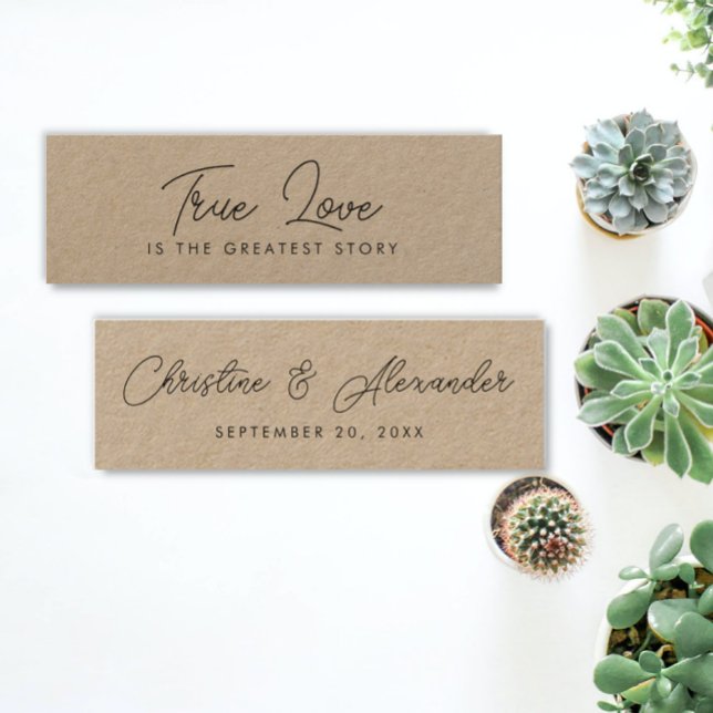 wedding favor bookmark simple elegant modern  mini mini business card (Creator Uploaded)