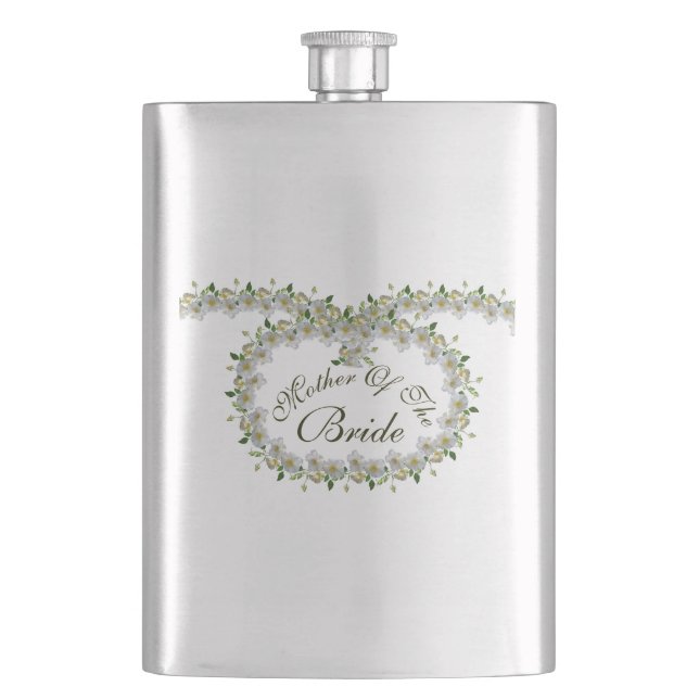 Wedding Favor Elegant Roses Mother of the Bride Hip Flask (Front)
