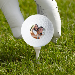 Wedding Favor for Golfers Engaged Couple Photo Golf Balls