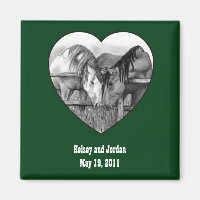 WEDDING FAVOR: HORSES: HITCHED: PENCIL, HEART