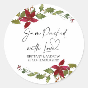 Wedding Favor Jam Packed With Love Christmas Classic Round Sticker