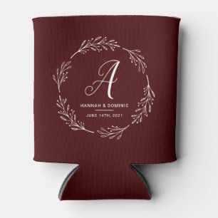Wedding Favor Rustic Wreath Can Cooler