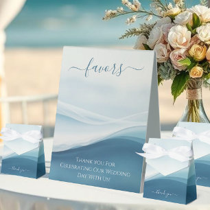 Wedding Favor Sign-Serene Blue Abstract