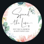 Wedding Favor Spread the Love Jam Jar Candle Classic Round Sticker<br><div class="desc">Your wedding will be a sparkling and sophisticated affair, so it is only fitting you express that sophistication in every detail of your special day right down to the smallest personalised touches. Stylish and beautiful these personalised wedding stickers are perfect for wedding favours or as envelope seals on your engagement,...</div>