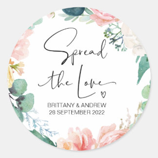 Wedding Favor Spread the Love Jam Jar Candle Classic Round Sticker