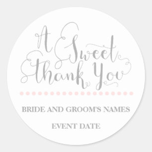 WEDDING FAVOR STICKER phrase "A Sweet Thank You"