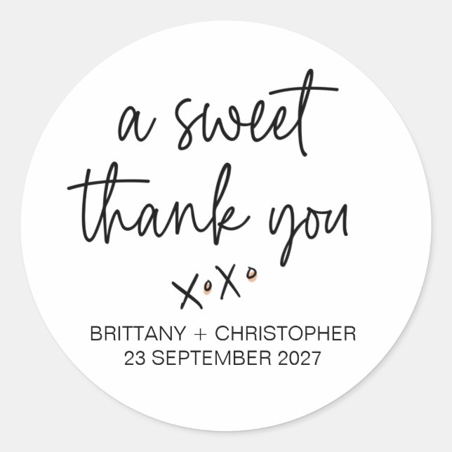 Wedding Favor Sticker Reception Favours for Guests (Front)