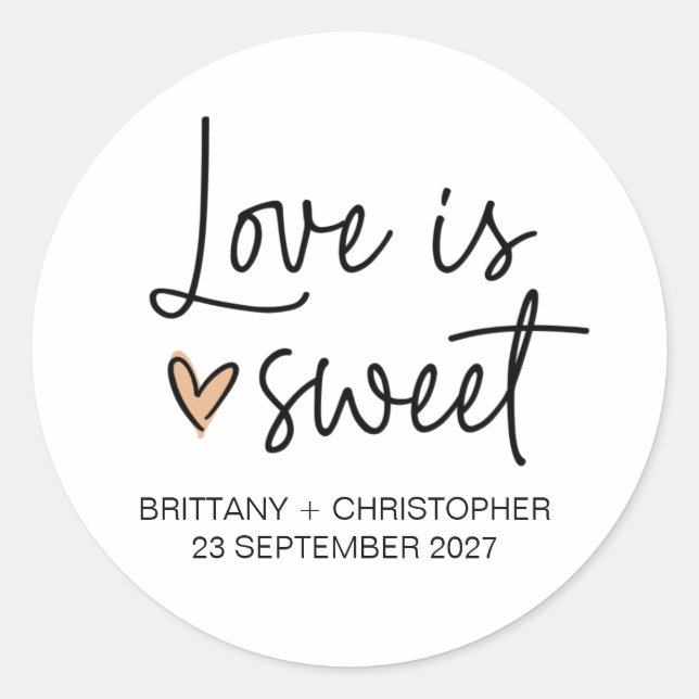 Wedding Favor Sticker Reception Favours for Guests (Front)