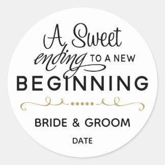 WEDDING FAVOR STICKER | SWEET ENDING NEW BEGINNING