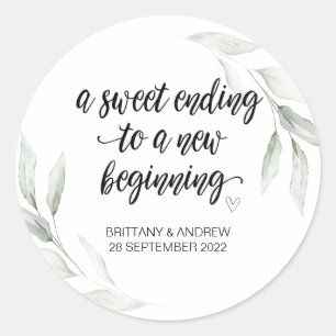 Wedding Favor Treat Bag Jam Jar Sweet Beginning Cl Classic Round Sticker