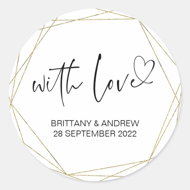 Wedding Favor Treat Bag Jam With Love Thank You Classic Round Sticker (Front)