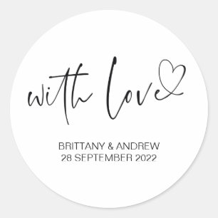 Wedding Favor Treat Bag Jam With Love Thank You Classic Round Sticker